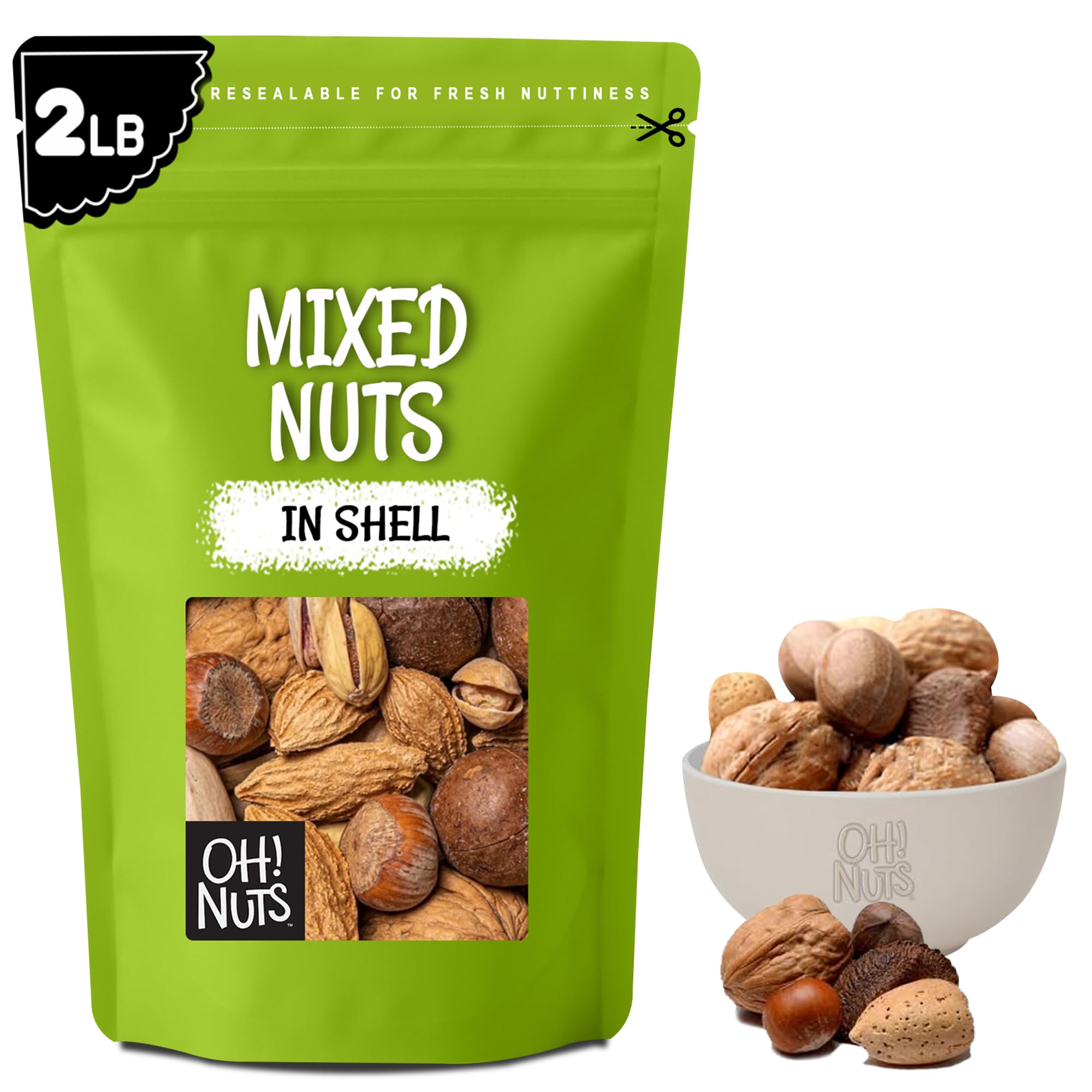 Amazon.com: Oh! Nuts Mixed Nuts in Shell - Jumbo Raw Nuts - 2 lb